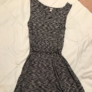 Black tank dress with tie waist